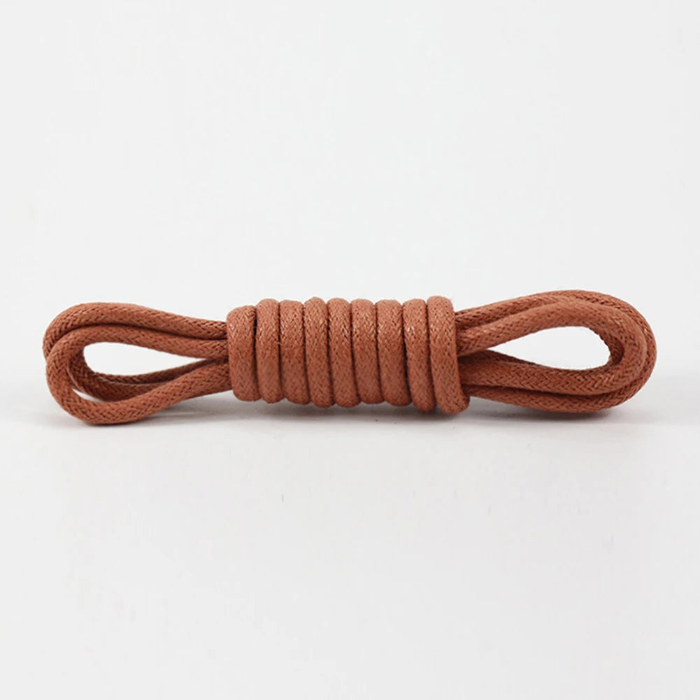 Waxed Round Shoelaces — Waterproof Cotton