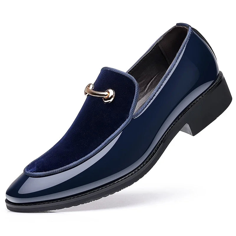 Men's Blue Pointed Loafers
