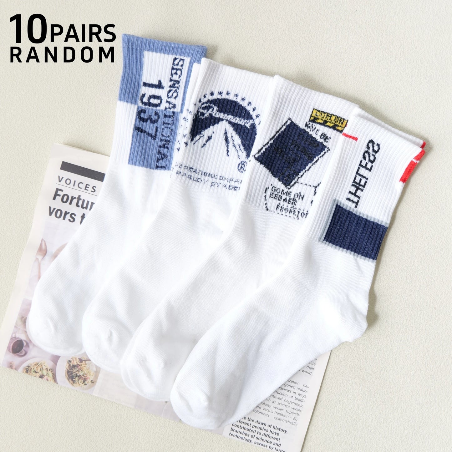 Men's Graffiti Print Crew Socks
