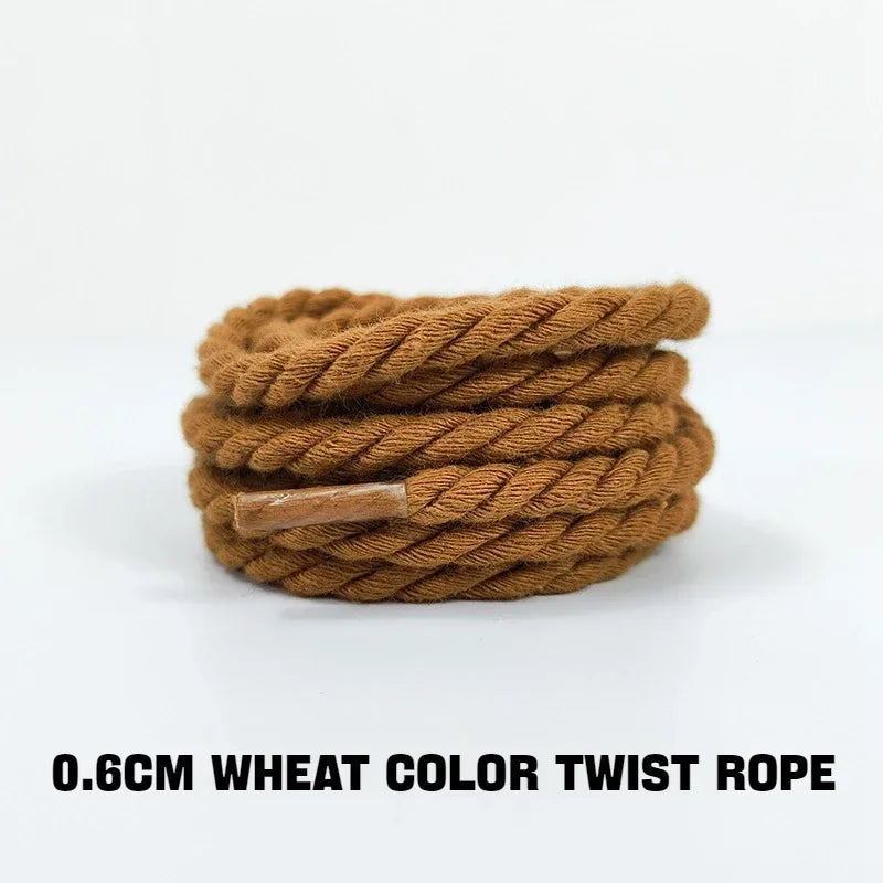 Thick Twisted Rope Shoelaces for Trainers