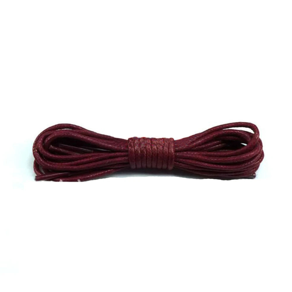 Waxed Round Shoelaces — Waterproof Cotton