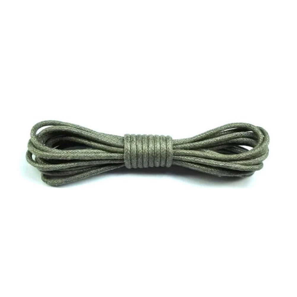 Waxed Round Shoelaces — Waterproof Cotton