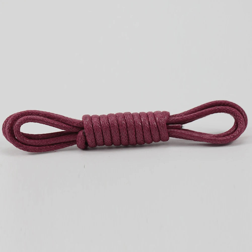 Waxed Round Shoelaces — Waterproof Cotton