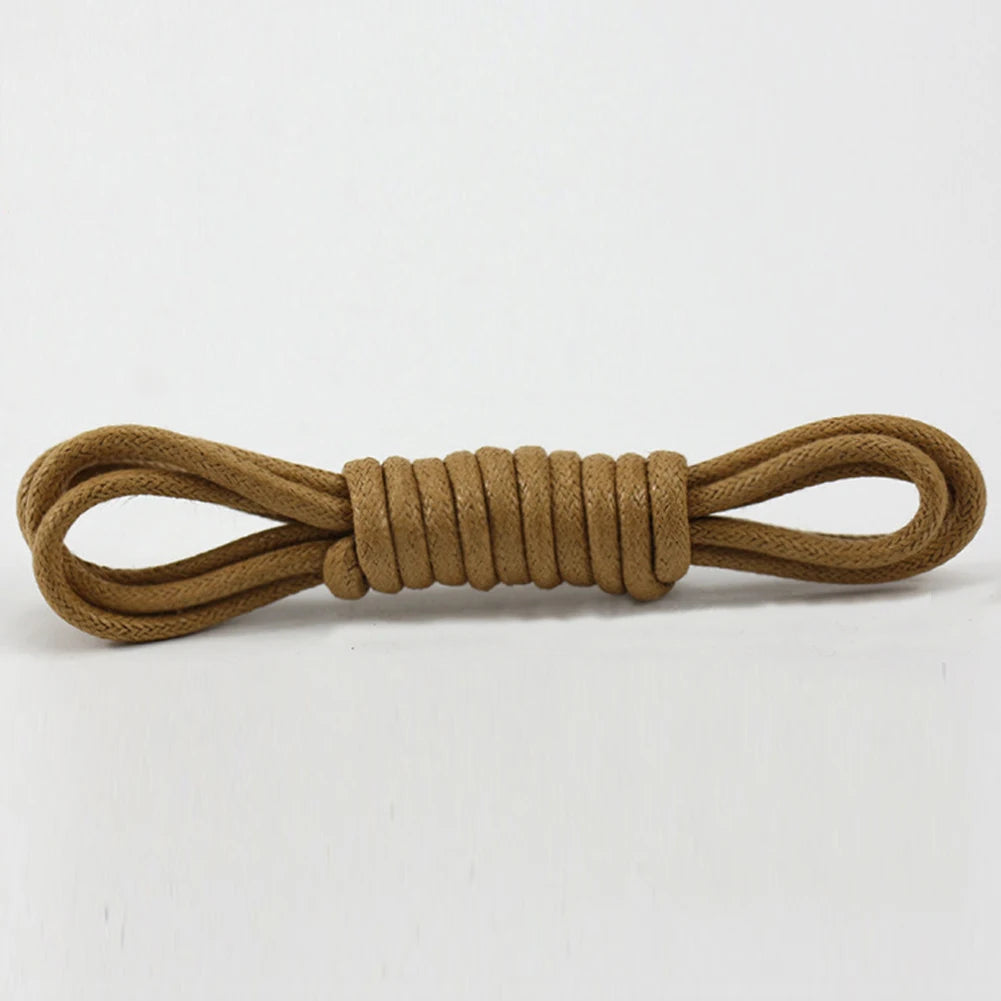 Waxed Round Shoelaces — Waterproof Cotton