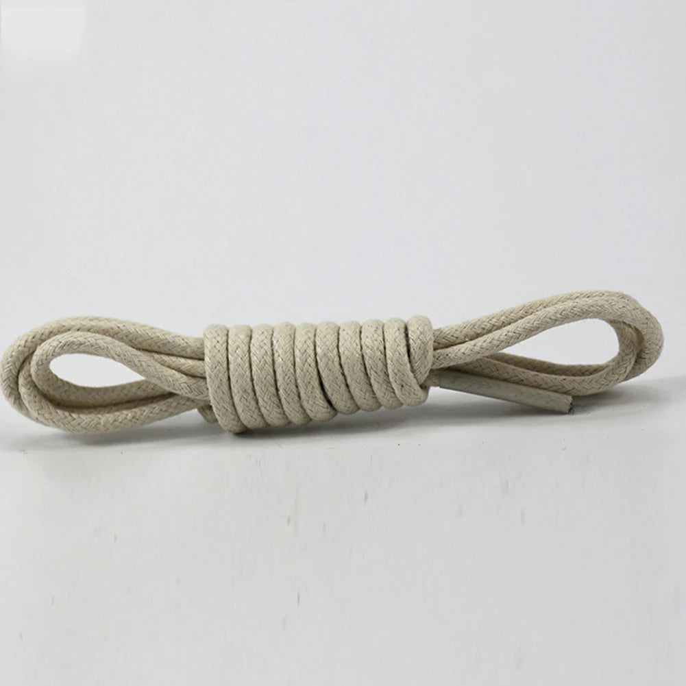 Waxed Round Shoelaces — Waterproof Cotton