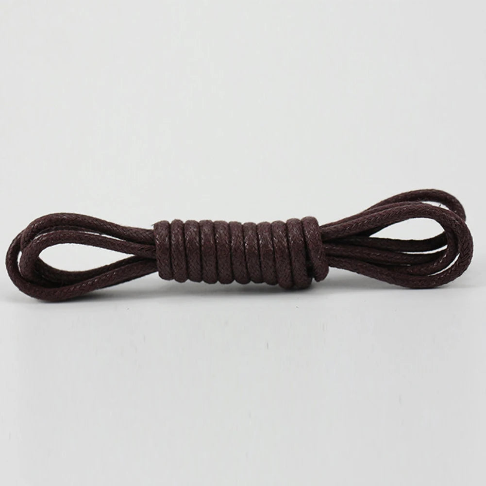 Waxed Round Shoelaces — Waterproof Cotton