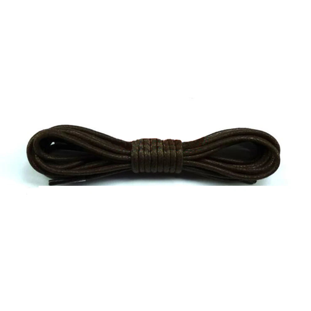 Waxed Round Shoelaces — Waterproof Cotton