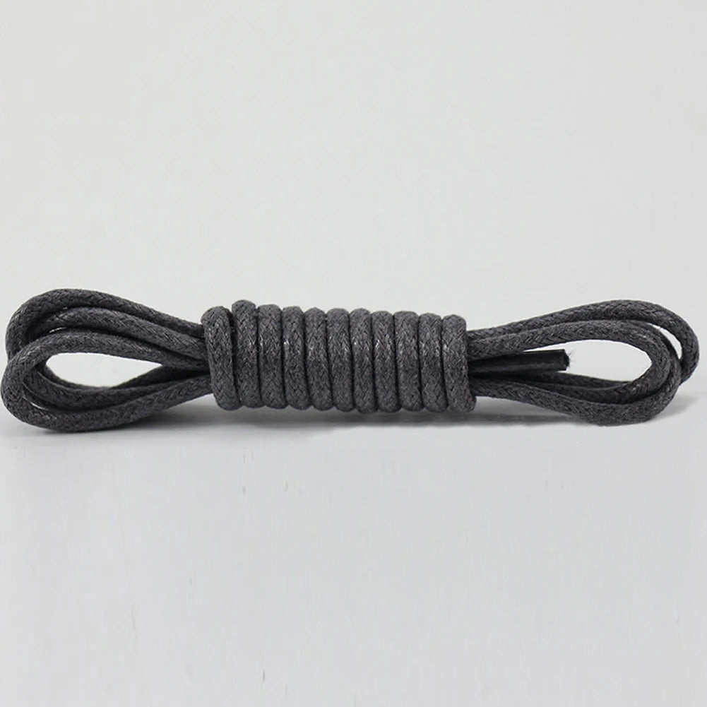 Waxed Round Shoelaces — Waterproof Cotton