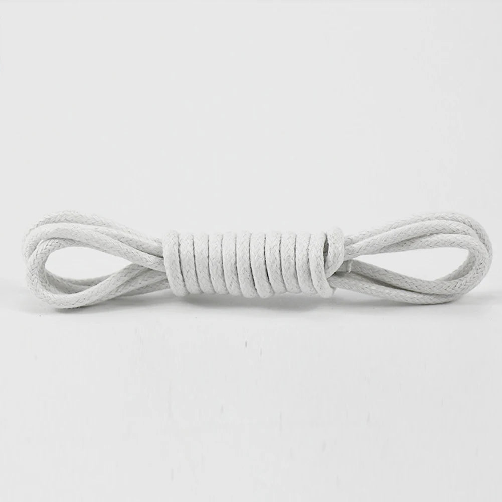 Waxed Round Shoelaces — Waterproof Cotton