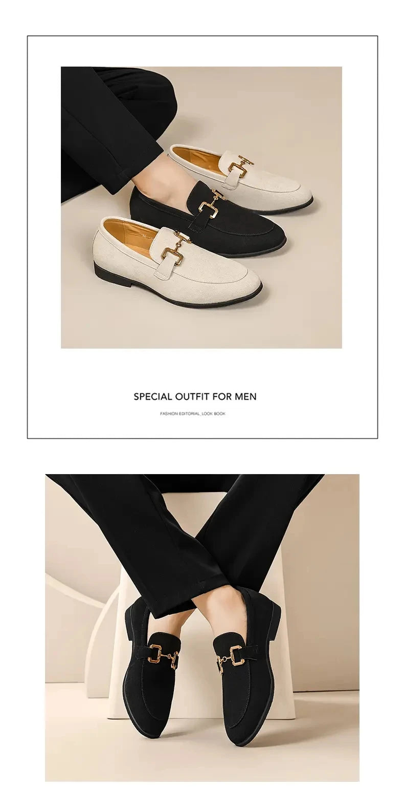 Lefu Men  New Pointed British Metal Buckle Fashion Comfortable Casual Shoes Size 38-46  Men's Style