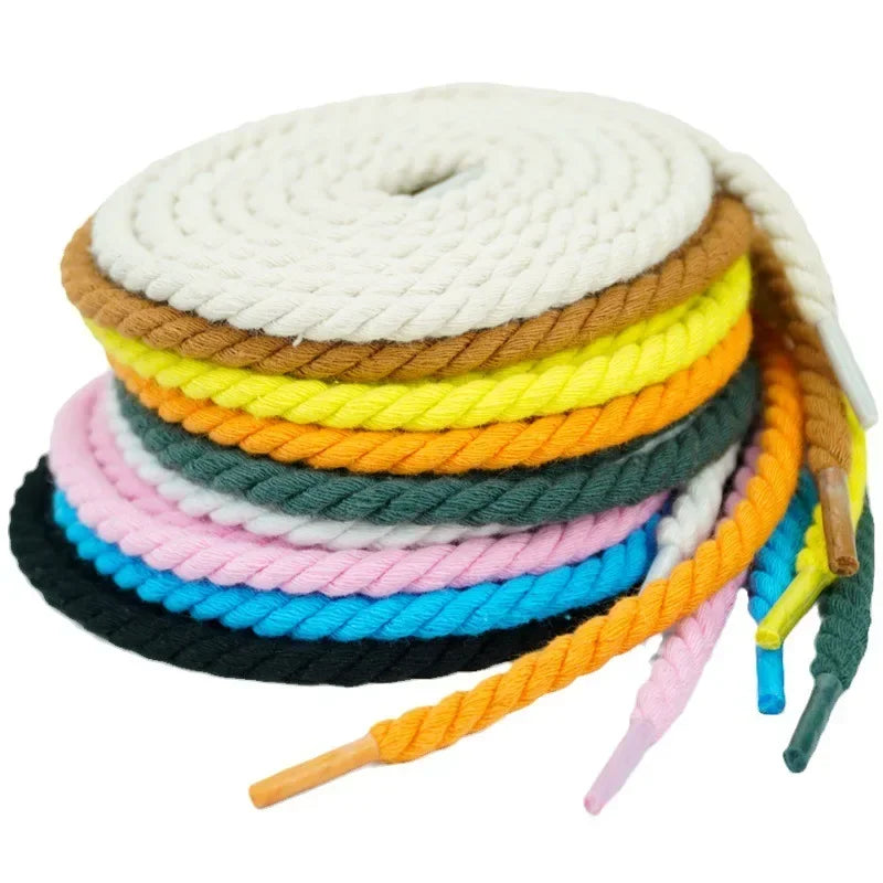 Thick Twisted Rope Shoelaces for Trainers
