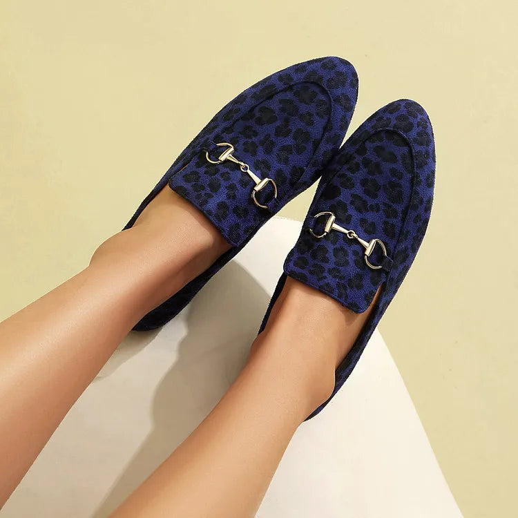 Women Loafers Fashionable Metal Buckle Casual Women's Shoes Flat Shoes Large size women's shoes spring autumn pwomen's shoe