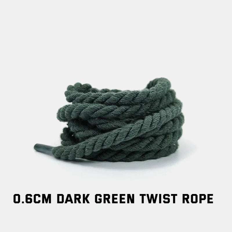 Thick Twisted Rope Shoelaces for Trainers