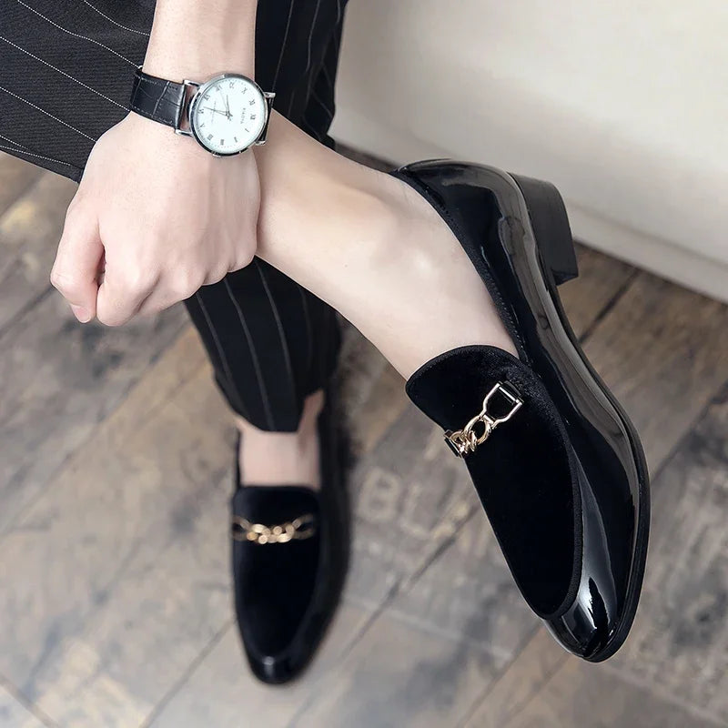 Luxury Design Suede Men's Loafers Man Black Blue Red Casual Dress Shoes for Men Nightclub Party Monk Strap Men Shoes Size 38-47