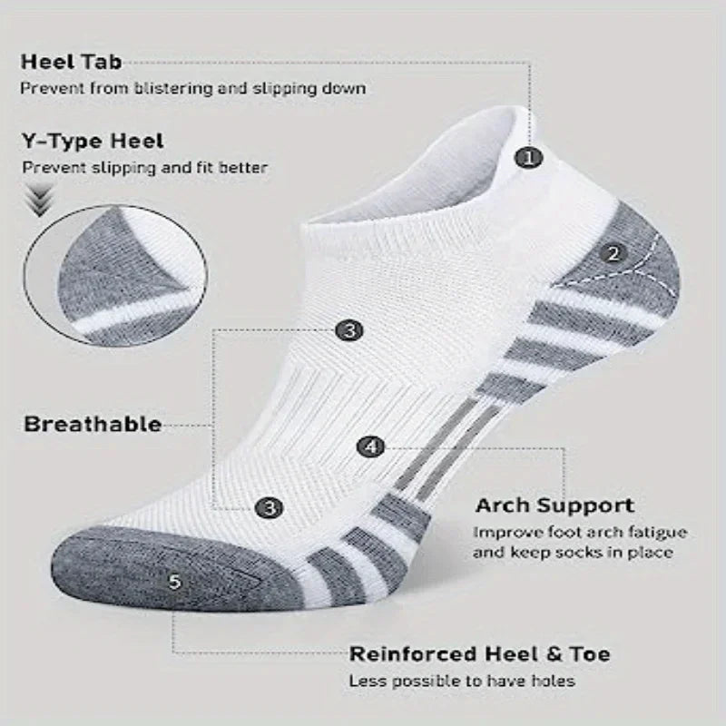 Cushioned Low-Cut Athletic Ankle Socks