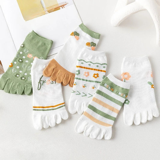 Women's Split-Toe Breathable Boat Socks