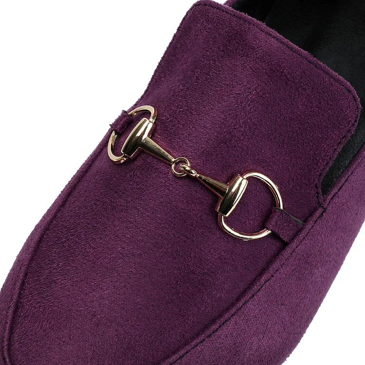 Women Loafers Fashionable Metal Buckle Casual Women's Shoes Flat Shoes Large size women's shoes spring autumn pwomen's shoe