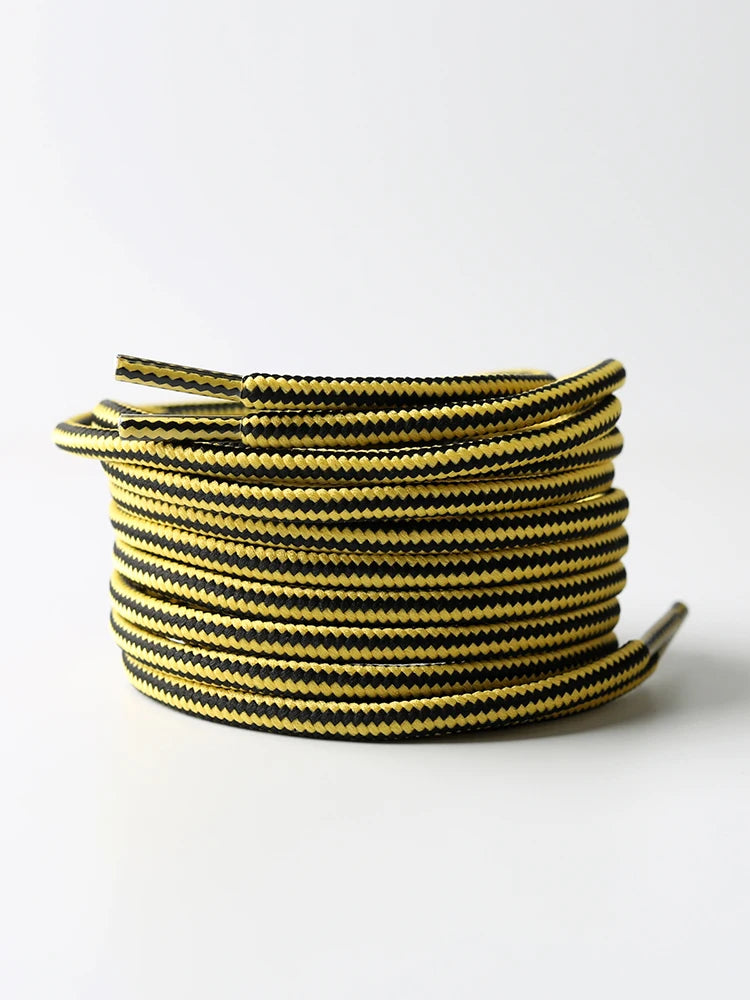 Striped Round Boot Shoelaces — 4mm