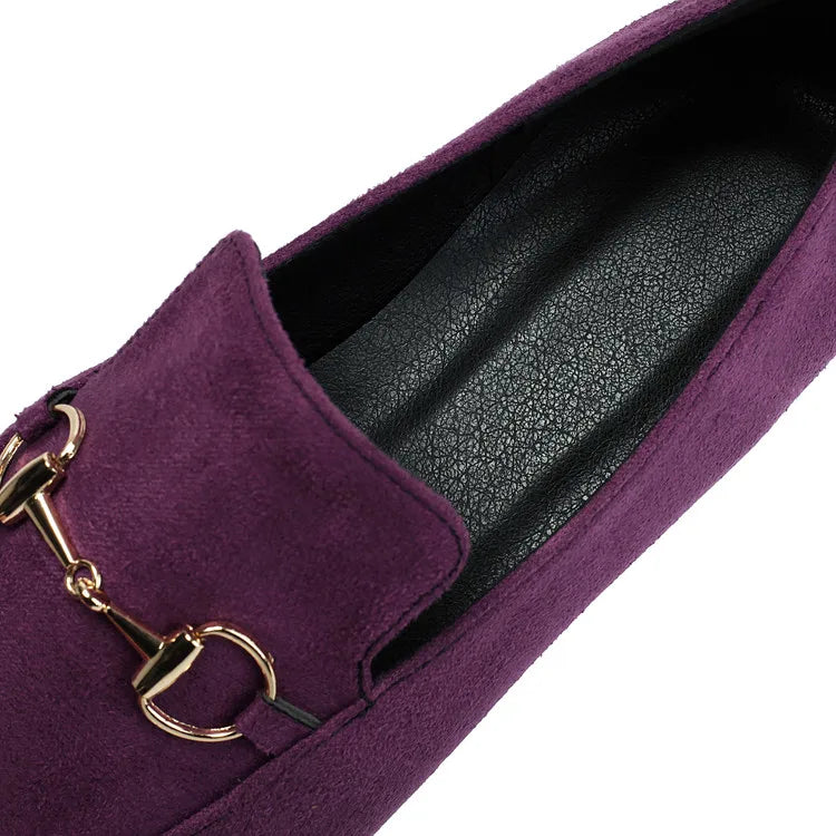 Women Loafers Fashionable Metal Buckle Casual Women's Shoes Flat Shoes Large size women's shoes spring autumn pwomen's shoe