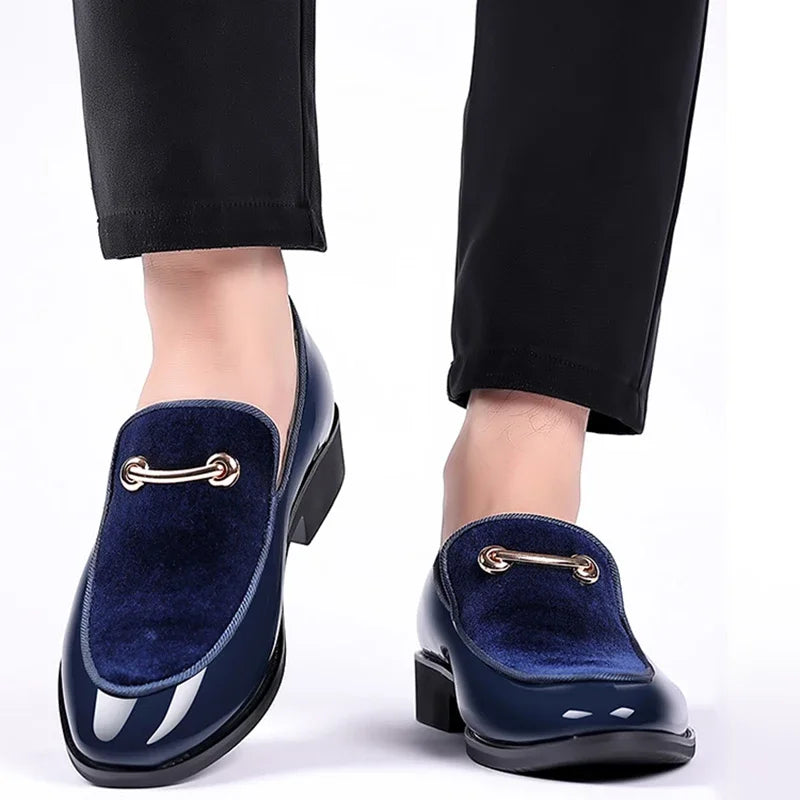 Men's Blue Pointed Loafers