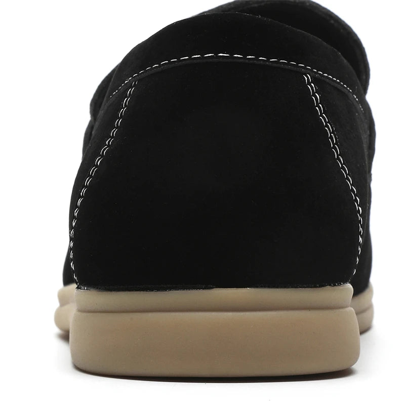 Fashion Men's Classic British Style Loafers Moccasins Men Casual Shoes Suede Leather Mens Light Comfortable Driving Flats