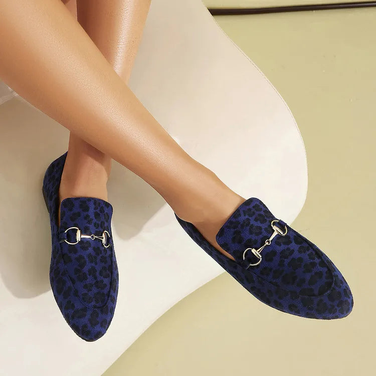 Women Loafers Fashionable Metal Buckle Casual Women's Shoes Flat Shoes Large size women's shoes spring autumn pwomen's shoe