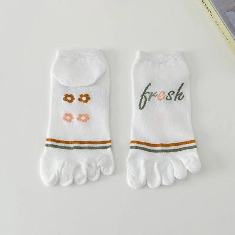 Women's Split-Toe Breathable Boat Socks