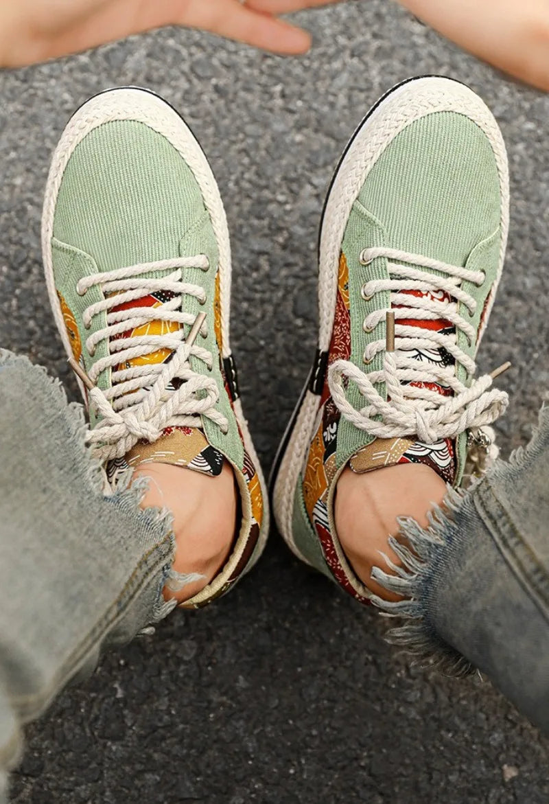 Men's Low-Top Canvas Platform Trainers