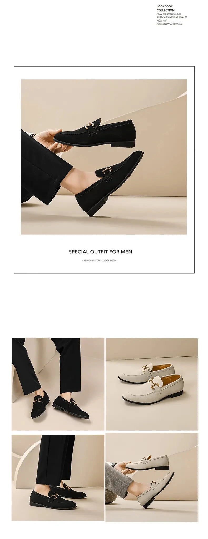 Lefu Men  New Pointed British Metal Buckle Fashion Comfortable Casual Shoes Size 38-46  Men's Style