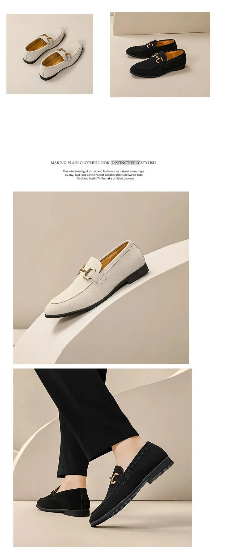 Lefu Men  New Pointed British Metal Buckle Fashion Comfortable Casual Shoes Size 38-46  Men's Style