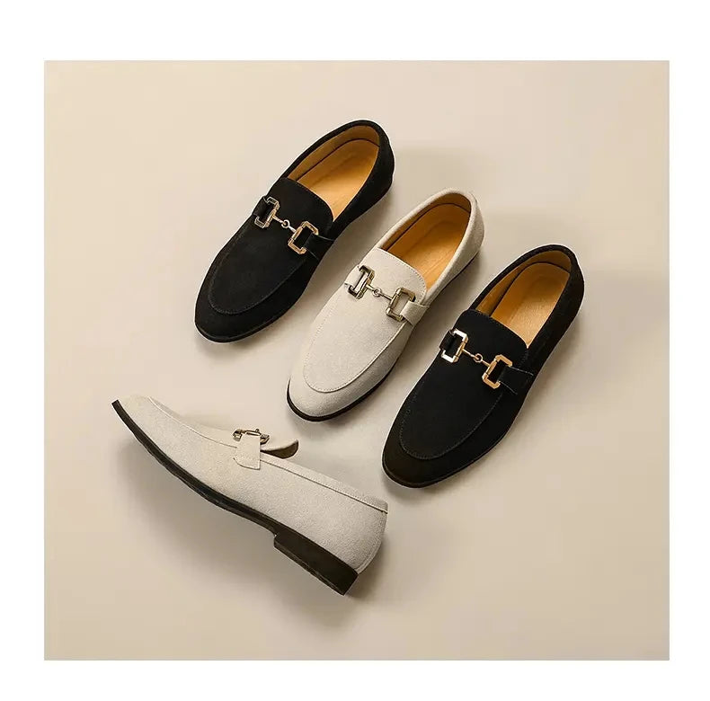 Lefu Men  New Pointed British Metal Buckle Fashion Comfortable Casual Shoes Size 38-46  Men's Style