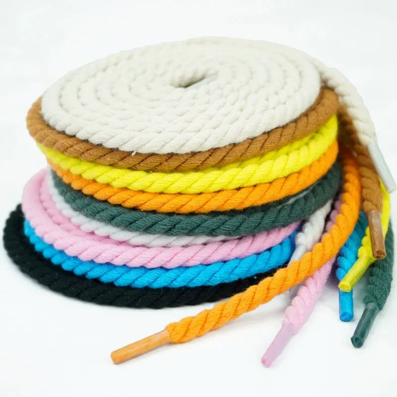Thick Twisted Rope Shoelaces for Trainers