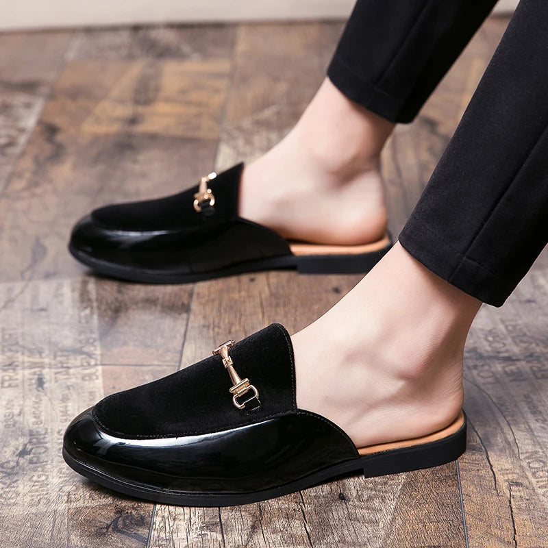 Black Men's Casual Mule Loafers