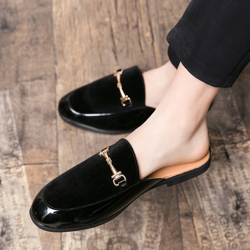 Black Men's Casual Mule Loafers