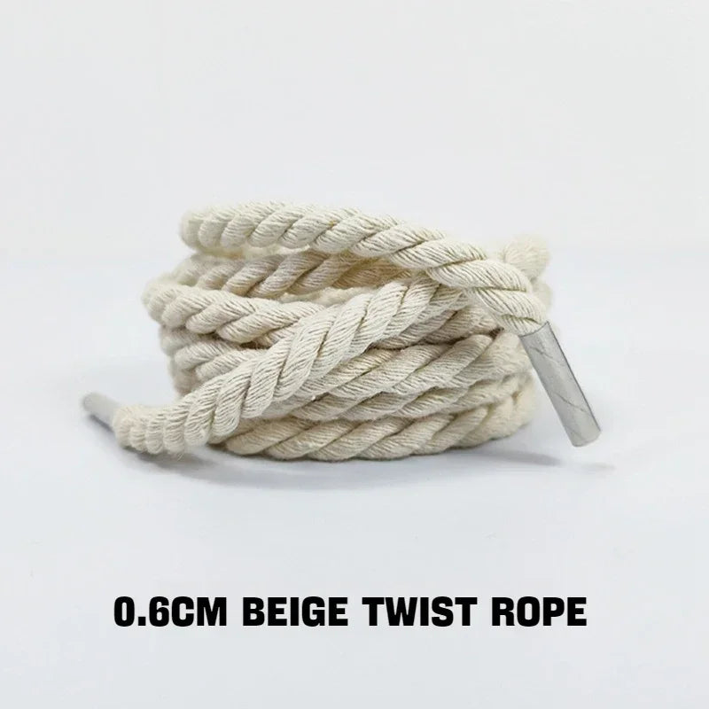 Thick Twisted Rope Shoelaces for Trainers