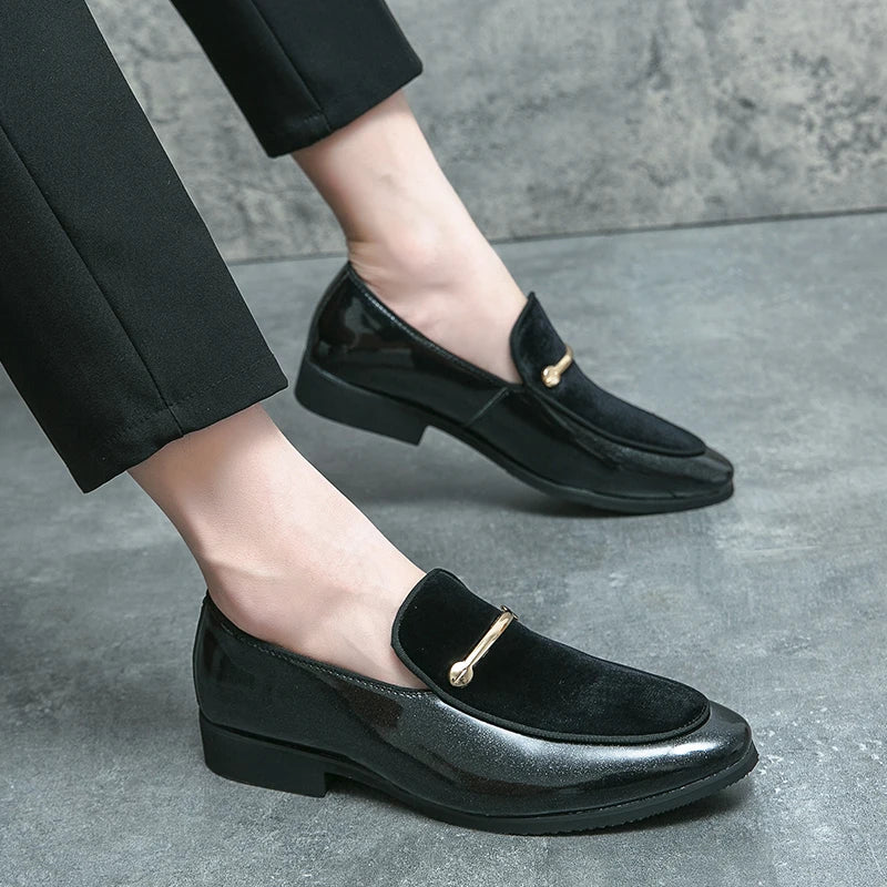 Fashion New Designer Slip on Suede Leather Driving Shoes for Men Black Blue Gentleman Formal Wedding Prom Dress Homecoming