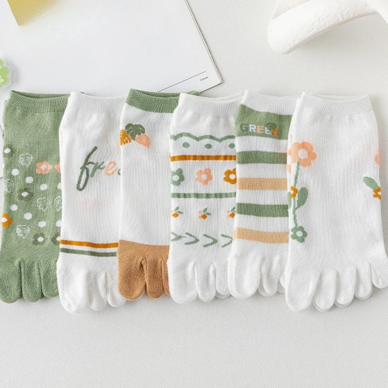 Women's Split-Toe Breathable Boat Socks