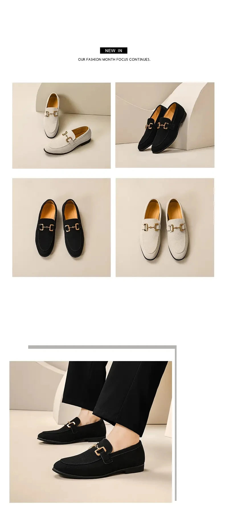 Lefu Men  New Pointed British Metal Buckle Fashion Comfortable Casual Shoes Size 38-46  Men's Style