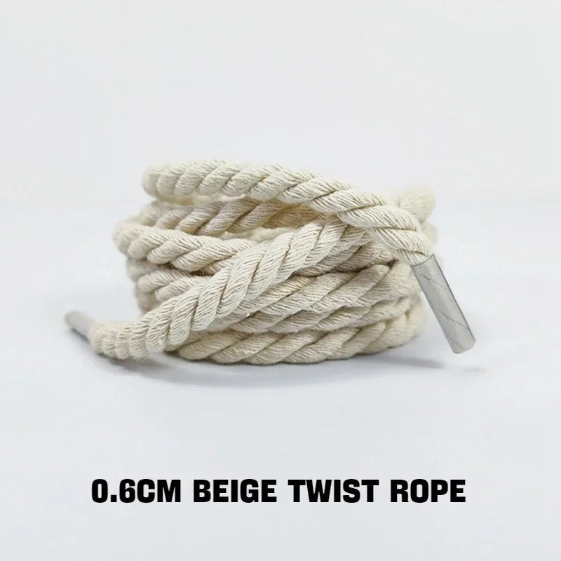 Thick Twisted Rope Shoelaces for Trainers