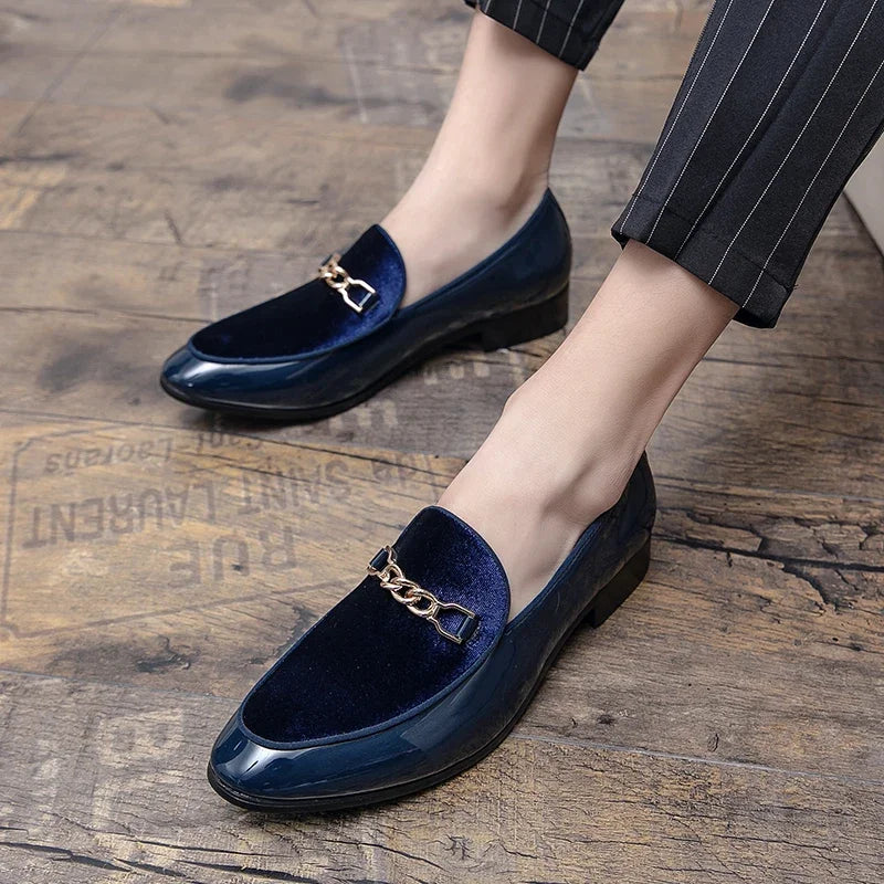 Luxury Design Suede Men's Loafers Man Black Blue Red Casual Dress Shoes for Men Nightclub Party Monk Strap Men Shoes Size 38-47