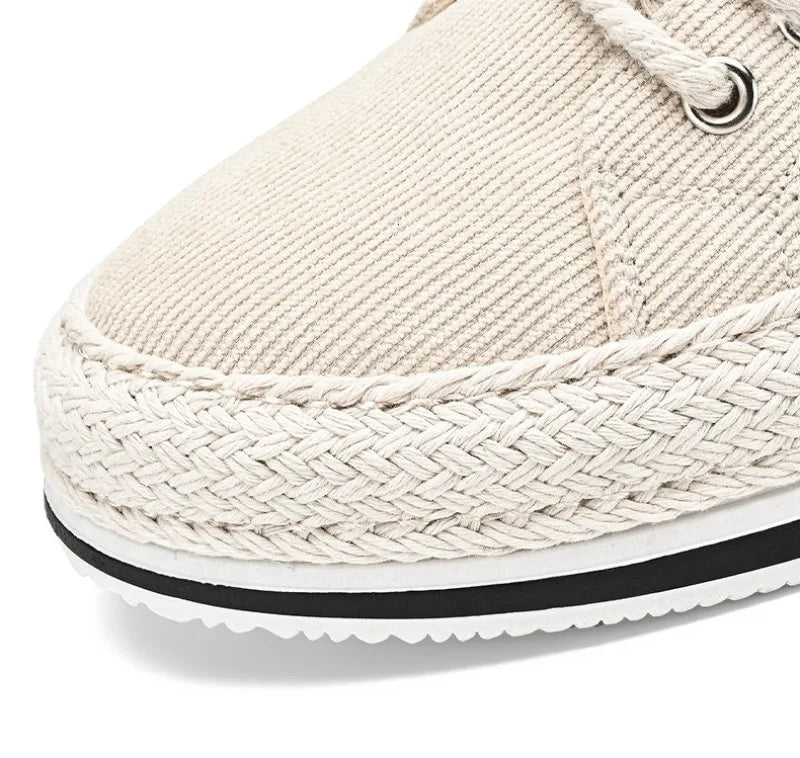 Men's Low-Top Canvas Platform Trainers