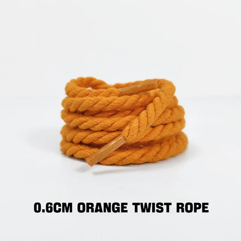 Thick Twisted Rope Shoelaces for Trainers