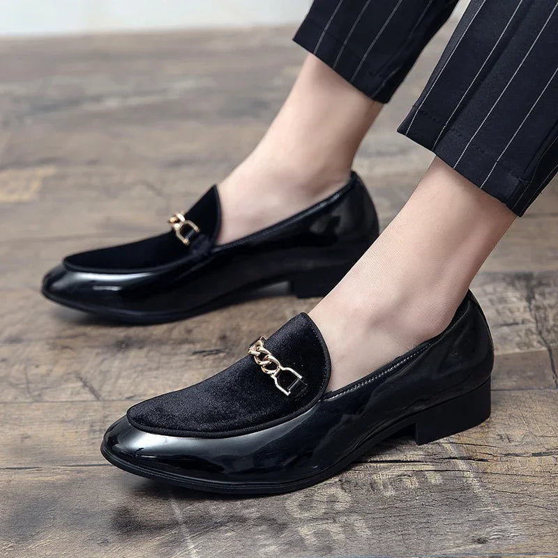 Luxury Design Suede Men's Loafers Man Black Blue Red Casual Dress Shoes for Men Nightclub Party Monk Strap Men Shoes Size 38-47