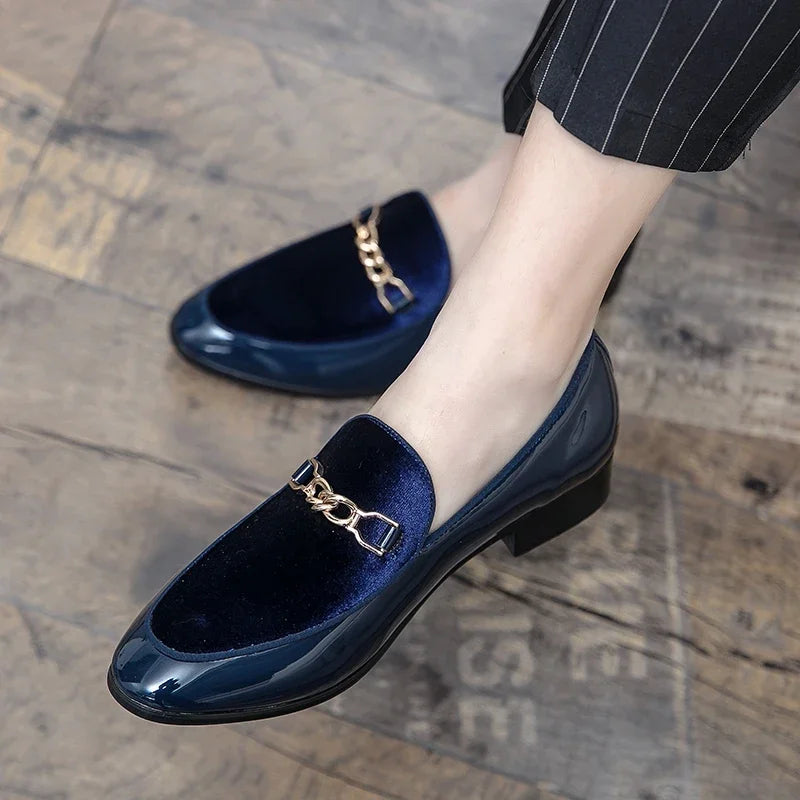 Luxury Design Suede Men's Loafers Man Black Blue Red Casual Dress Shoes for Men Nightclub Party Monk Strap Men Shoes Size 38-47