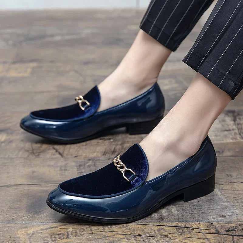 Luxury Design Suede Men's Loafers Man Black Blue Red Casual Dress Shoes for Men Nightclub Party Monk Strap Men Shoes Size 38-47