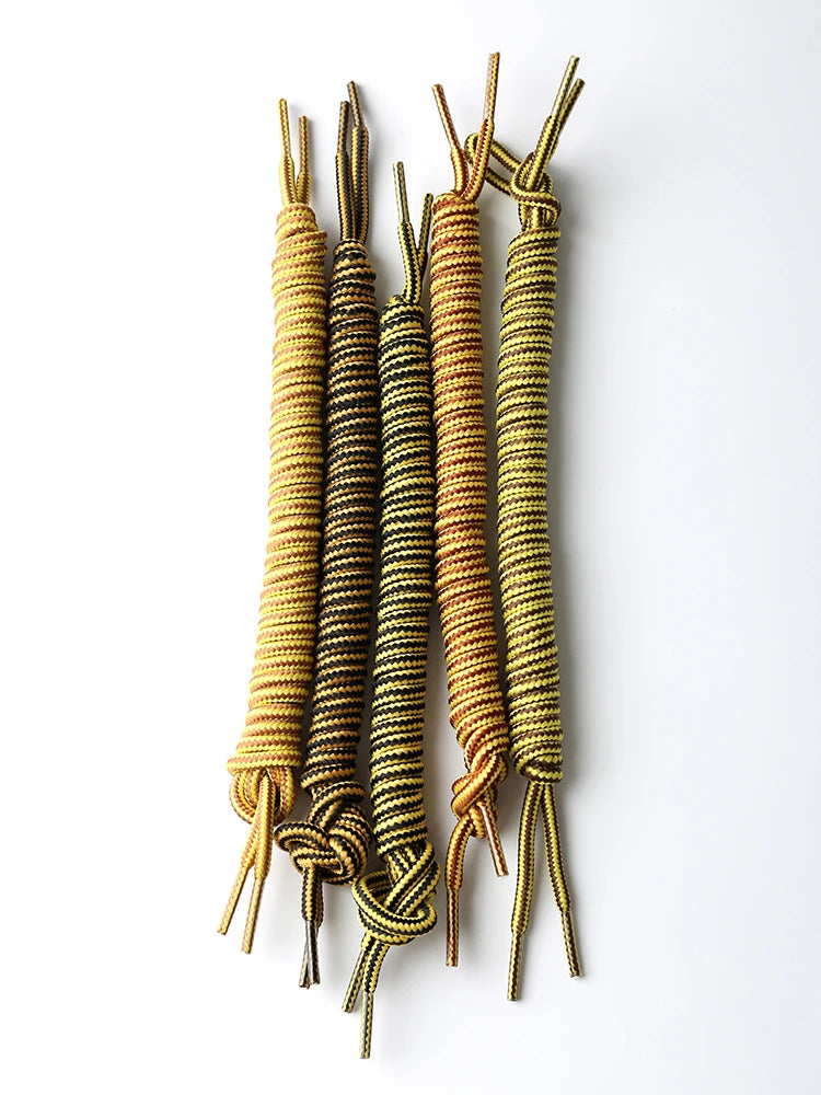Striped Round Boot Shoelaces — 4mm