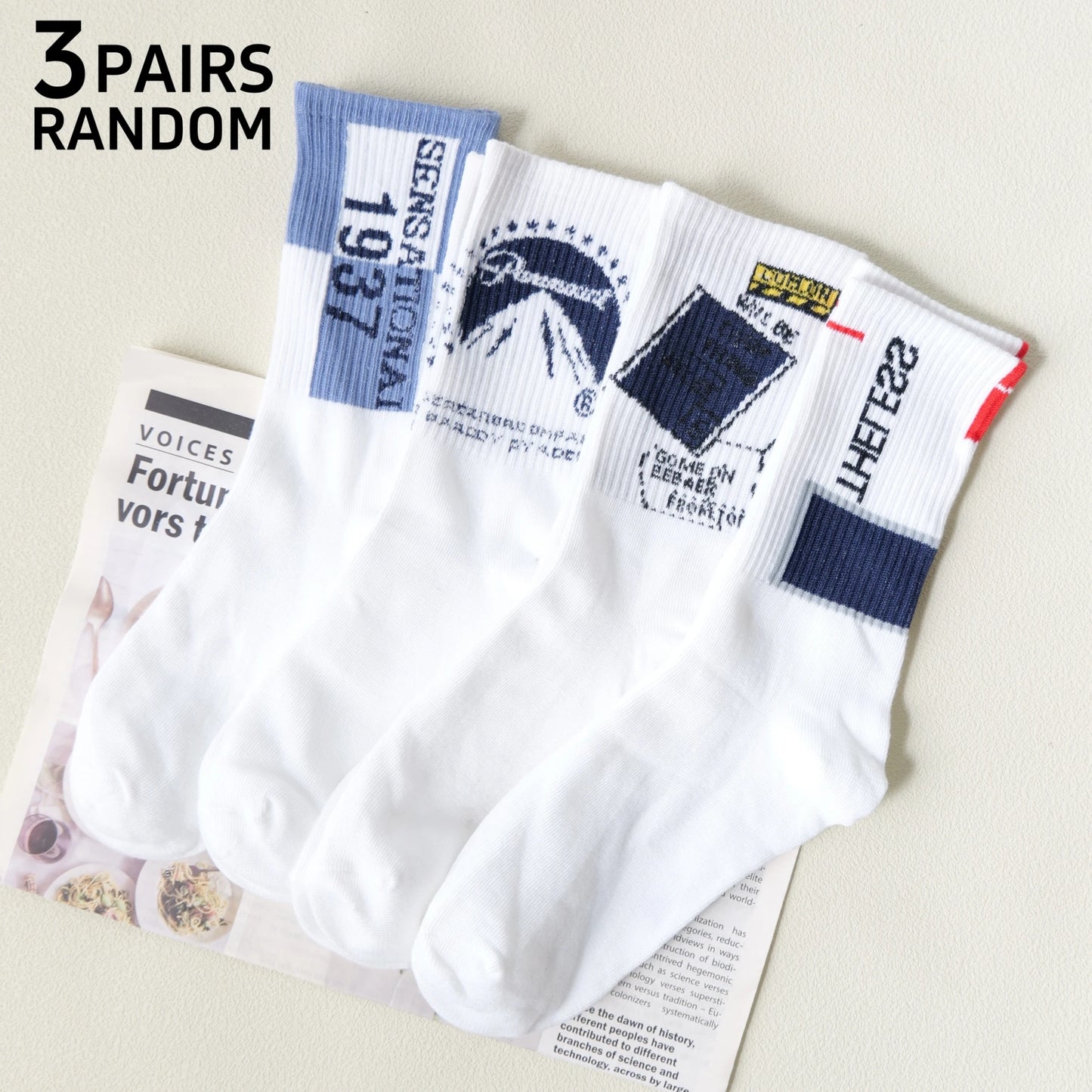 Men's Graffiti Print Crew Socks