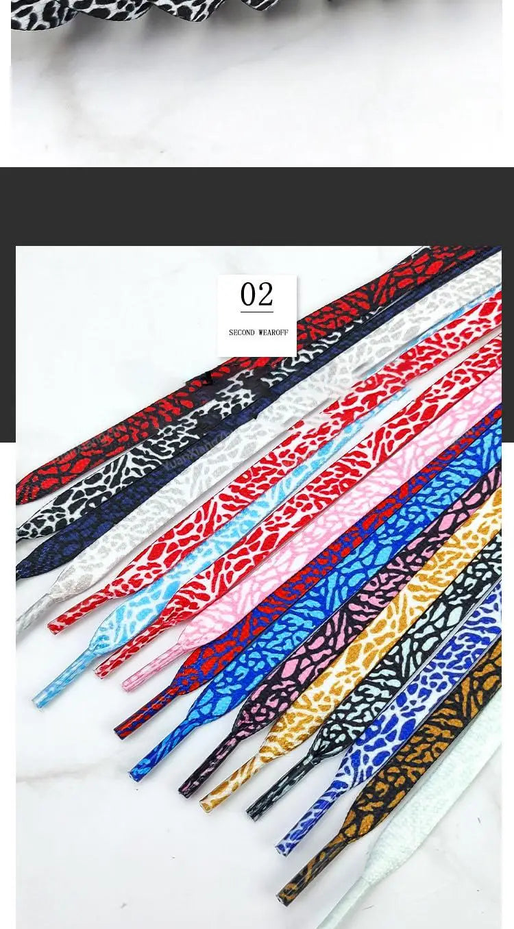 Patterned Flat Shoelaces for Trainers