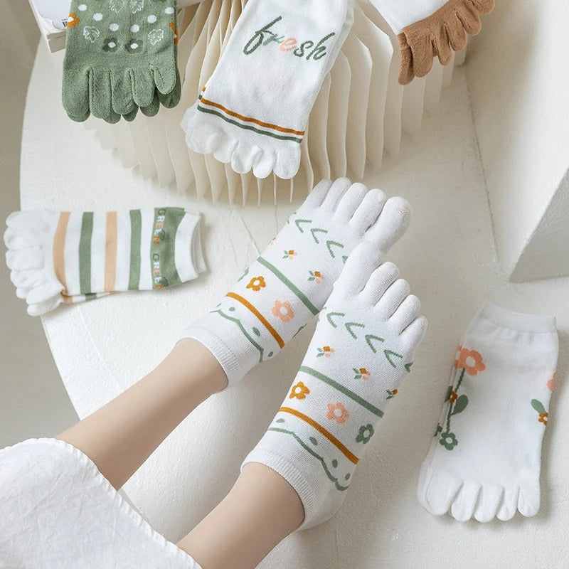 Women's Split-Toe Breathable Boat Socks