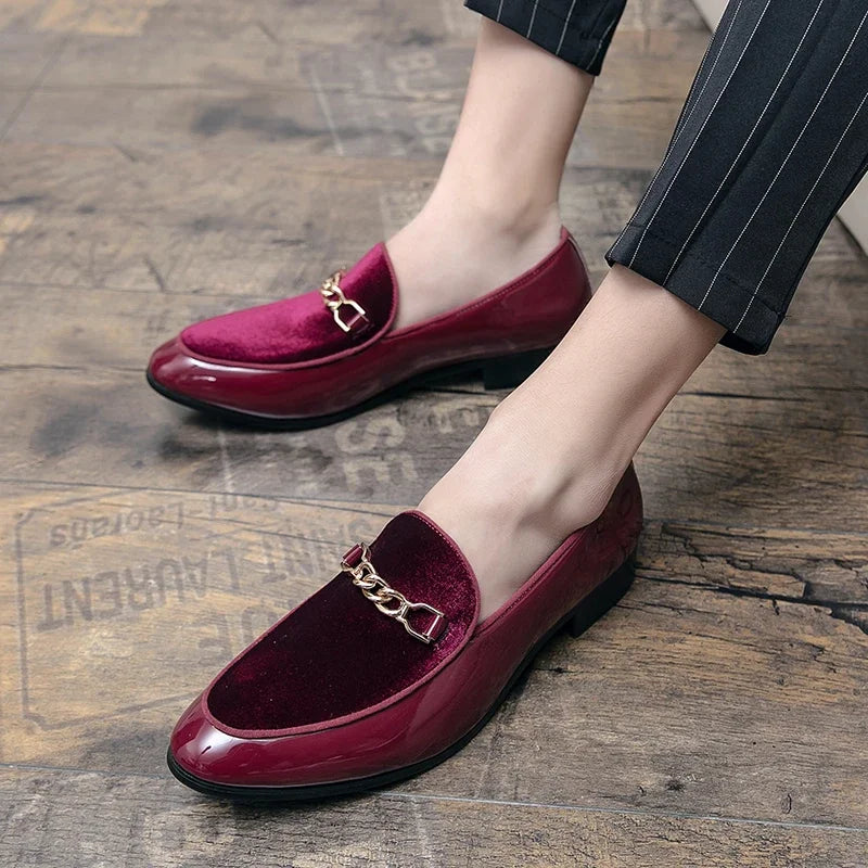 Luxury Design Suede Men's Loafers Man Black Blue Red Casual Dress Shoes for Men Nightclub Party Monk Strap Men Shoes Size 38-47